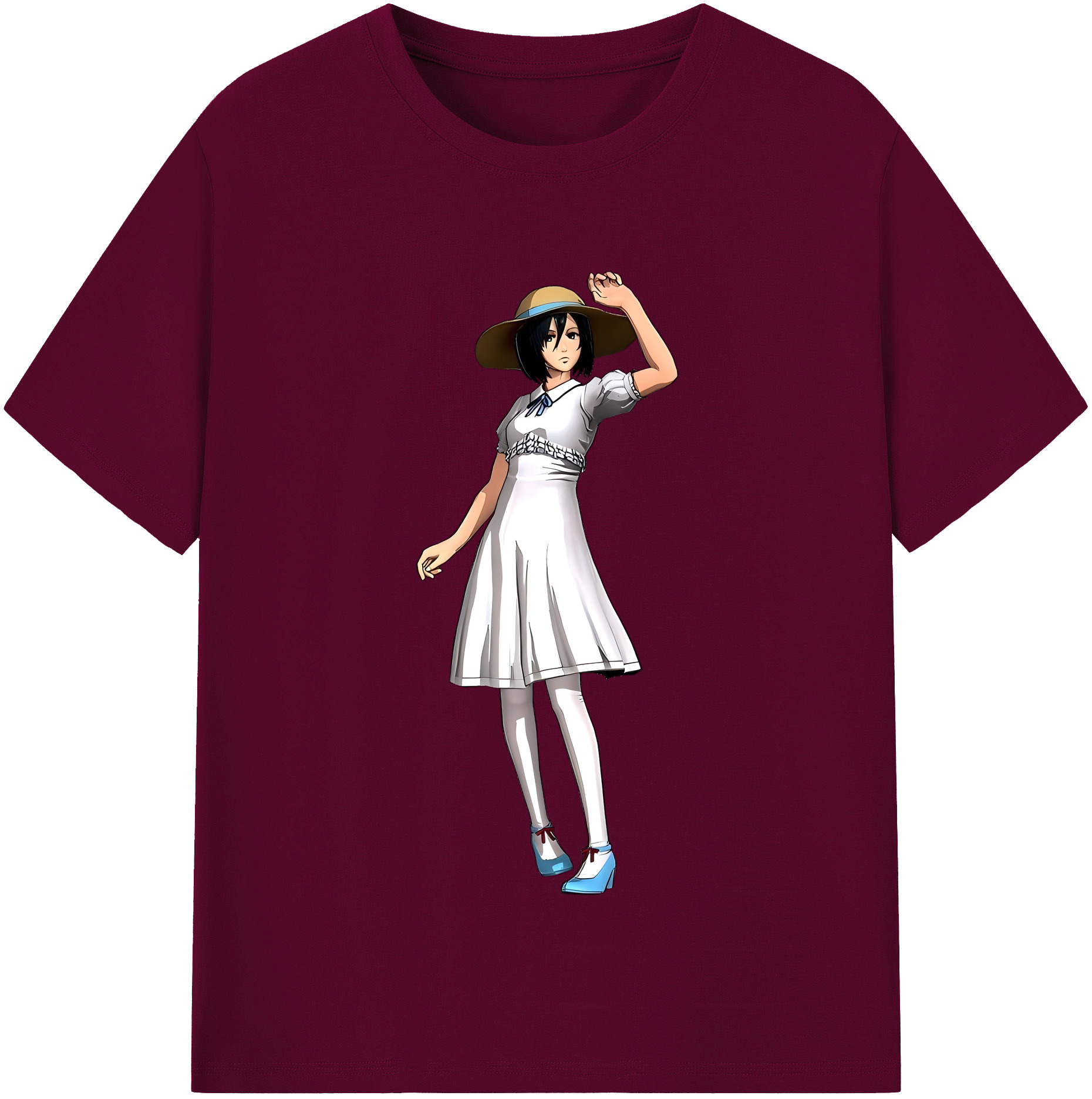 （画像用） 進撃の巨人 ミカサ·アッカーマン Attack on Titan Mikasa Ackerman レディースカジュアルプリントTシャツ（綿100％）